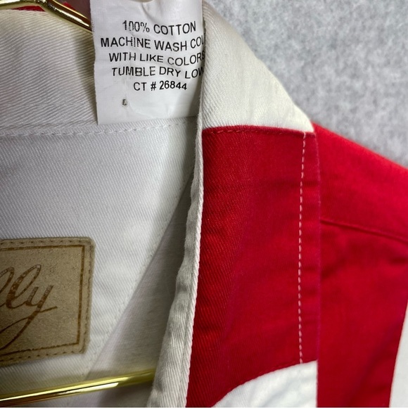 Scully American Flag Patriotic Embroidered Stars Button Down Long Sleeve Top - Picture 7 of 8